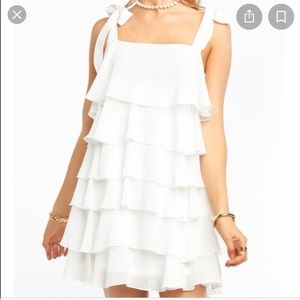 Show Me Your Mumu ruffle dress size small worn once bows tie straps